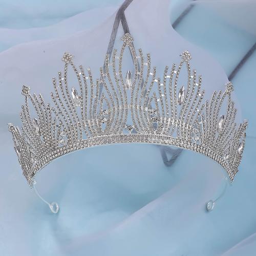 Bridal Tiaras, Tibetan Style, silver color plated, fashion jewelry & for woman & with rhinestone, silver color, nickel, lead & cadmium free, Sold By PC