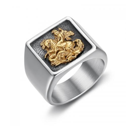 Палец кольцо из нержавеющей стали, Нержавеющая сталь 304, ювелирные изделия моды & разный размер для выбора & Мужский, разноцветный, продается PC