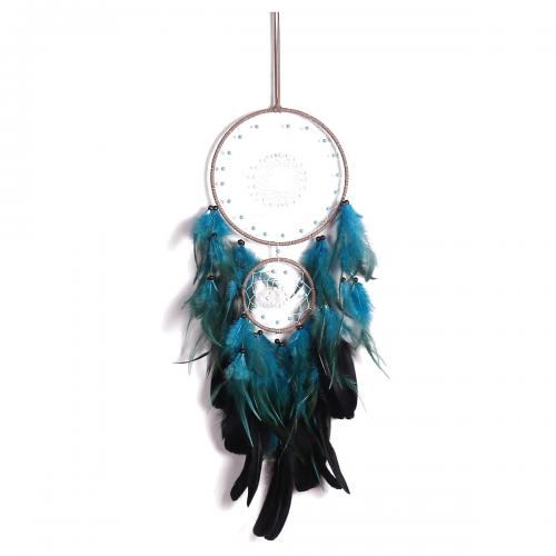 Fashion Dream Catcher, Feather, with Rattan & Nylon & Iron, for home and office & different styles for choice, more colors for choice, 630mm, Sold By PC