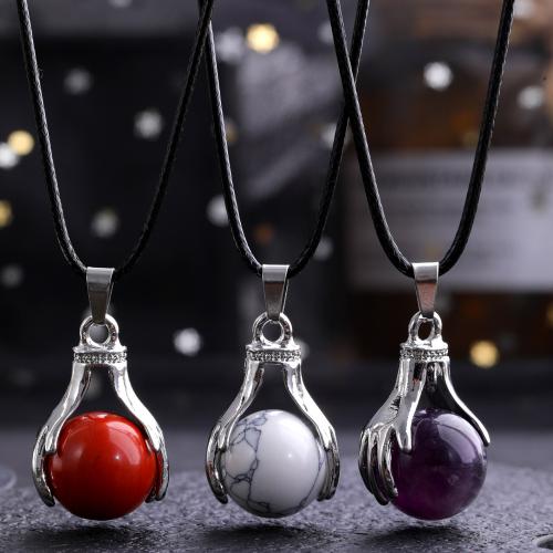 Gemstone Pendants Jewelry with Zinc Alloy Hand plated DIY Sold By PC