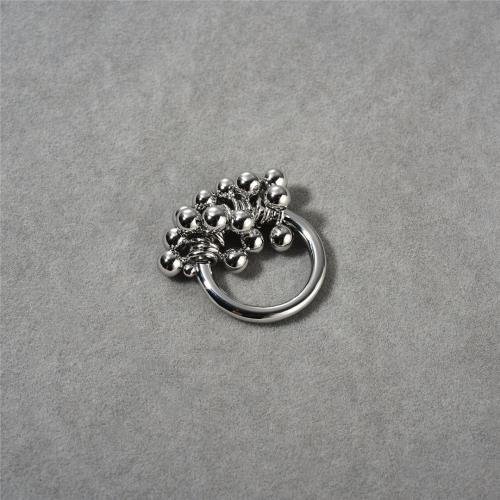 Ring Finger mosiądz, Koło, Powlekane, biżuteria moda, srebro, bez zawartości niklu, ołowiu i kadmu, rozmiar:7-8, sprzedane przez PC
