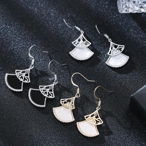 Brass Drop Earring with Acrylic Leaf plated fashion jewelry & for woman nickel lead & cadmium free Sold By Pair