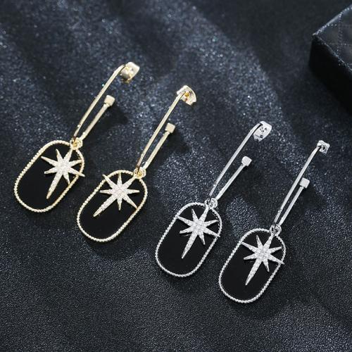 Brass Stud Earring with Acrylic plated fashion jewelry & for woman & with rhinestone nickel lead & cadmium free Sold By Pair