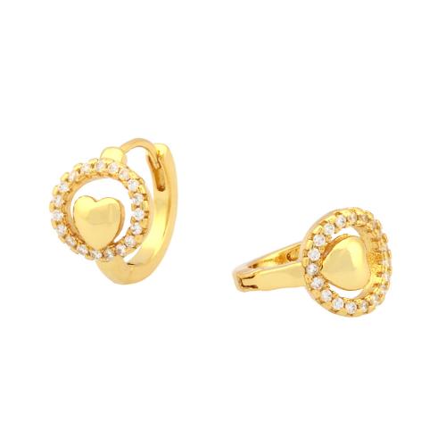 Cubic Zirconia Micro Pave Brass Earring, plated, different styles for choice & micro pave cubic zirconia & for woman, golden, Sold By Pair