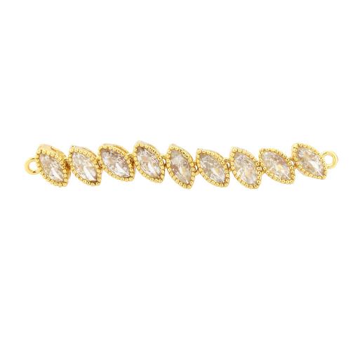 Cubic Zirconia Micro Pave Brass Connector plated DIY & micro pave cubic zirconia Sold By PC