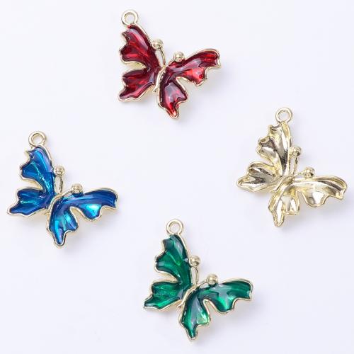 Zinc Alloy Enamel Pendants Butterfly plated DIY Sold By PC