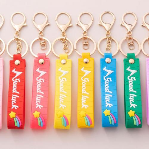 Key Chain, Meka PVC, možete DIY & različitih stilova za izbor, više boja za izbor, 100x20mm, Prodano By PC