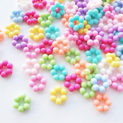 Solid Color Akril gyöngyök, Virág, DIY, több színt a választás, 16.50mm, 674PC-k/Bag, Által értékesített Bag