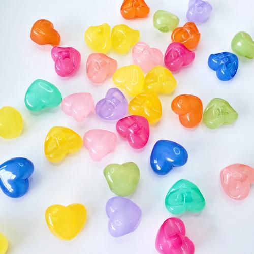 Akril nakit Beads, Srce, možete DIY, više boja za izbor, 18mm, 290računala/Torba, Prodano By Torba