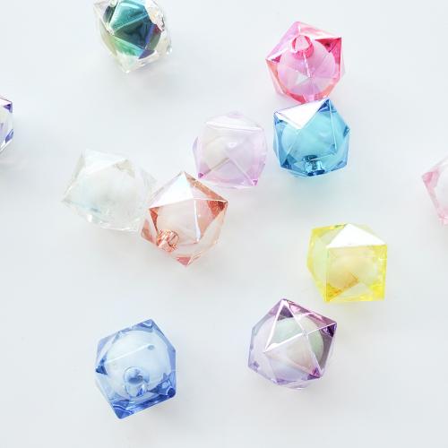 Gyöngy gyöngy Akril gyöngyök, Négyzet, DIY & félig fúrt, több színt a választás, 16x16mm, 200PC-k/Bag, Által értékesített Bag