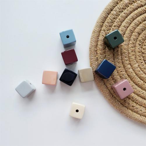 Akril nakit Beads, Trg, možete DIY, više boja za izbor, 16.50mm, 100računala/Torba, Prodano By Torba
