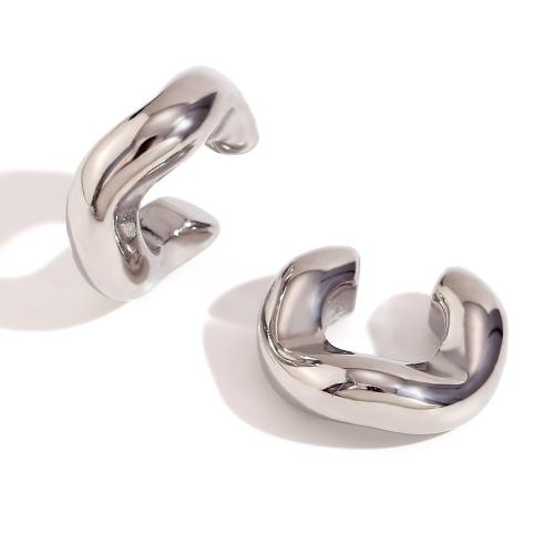316L Stainless Steel Earring Clip 18K gold plated fashion jewelry & for woman Sold By Pair