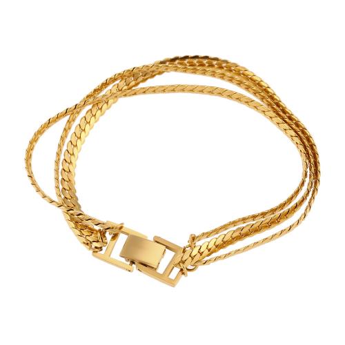 Bijoux bracelet en acier inoxydable, acier inoxydable 316L, Plaqué or 18K, bijoux de mode & pour femme, doré, Longueur:Environ 20 cm, Vendu par PC