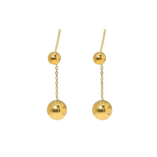 Titanium Staal Earring, 18K verguld, mode sieraden & voor vrouw, gouden, Verkocht door pair