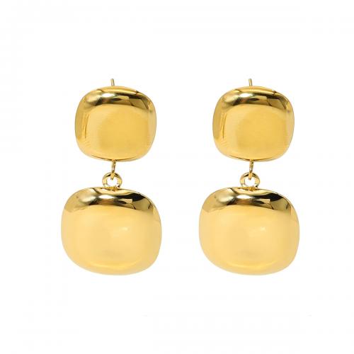 Titanium Staal Earring, mode sieraden & voor vrouw, gouden, Verkocht door pair