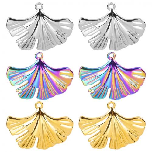 Stainless Steel Pendants 304 Stainless Steel Ginkgo Leaf Vacuum Ion Plating fashion jewelry & DIY Sold By PC