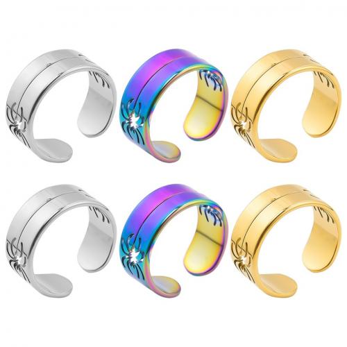 Stainless Steel Finger Ring, 304 Stainless Steel, Spider, Vacuum Ion Plating, fashion jewelry & Unisex & hollow, more colors for choice, US Ring Size:8, Sold By PC
