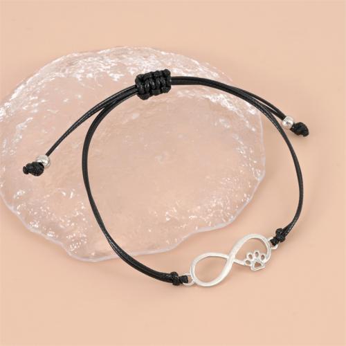 Bracelet en alliage de zinc, avec corde de cire, Placage, bijoux de mode & unisexe, plus de couleurs à choisir, protéger l'environnement, sans nickel, plomb et cadmium, Longueur:Environ 18-30 cm, Vendu par PC