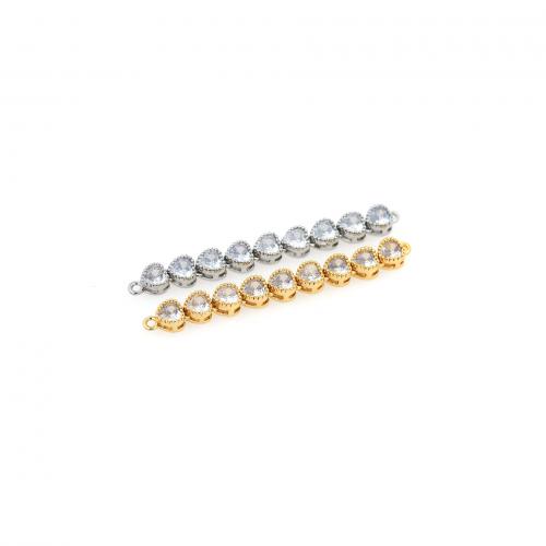 Cubic Zirconia Micro Pave Brass Connector plated DIY & micro pave cubic zirconia nickel lead & cadmium free Sold By PC