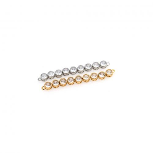 Cubic Zirconia Micro Pave Brass Connector plated DIY & micro pave cubic zirconia nickel lead & cadmium free Sold By PC