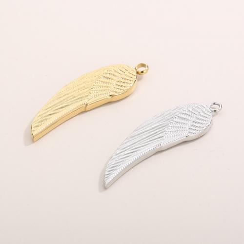 Stainless Steel Pendants, 304 Stainless Steel, Wing Shape, Vacuum Ion Plating, fashion jewelry & DIY, more colors for choice, 40x12x3mm, Sold By PC
