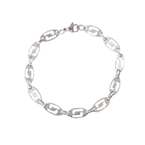 Stainless Steel Jewelry Bracelet, 304 Stainless Steel, polished, fashion jewelry & different length for choice & Unisex, original color, 6.70mm, Sold By PC