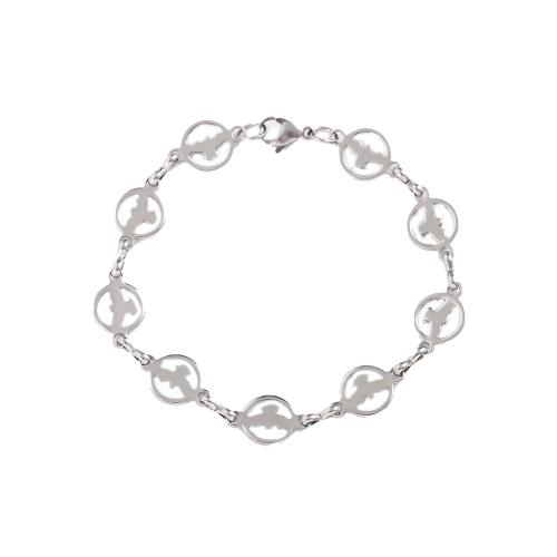 Stainless Steel Jewelry Bracelet 304 Stainless Steel polished fashion jewelry & Unisex original color 10mm Sold By PC