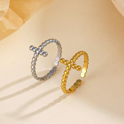 Edelstahl Ringe, 304 Edelstahl, Kreuz, Modeschmuck & für Frau, keine, inner diameter 17mm, verkauft von PC