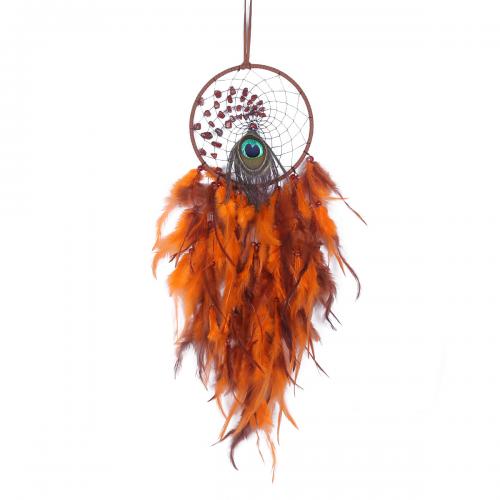 Fashion Dream Catcher, Feather, with Rattan & Nylon & Iron, handmade, for home and office & different styles for choice, more colors for choice, 500mm, Sold By PC