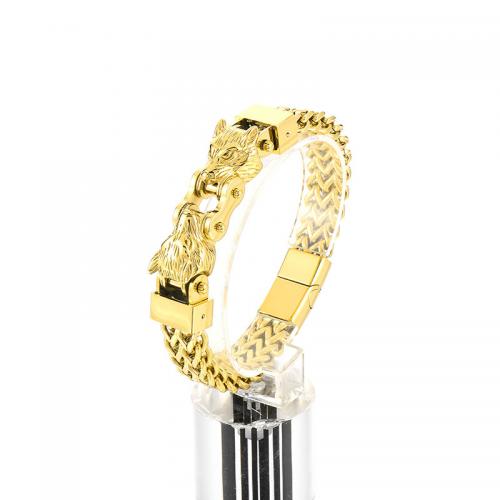 Edelstahl Schmuck Armband, 304 Edelstahl, Wolf, Modeschmuck & für den Menschen, keine, Width:12mm, Länge:21.5 cm, verkauft von PC