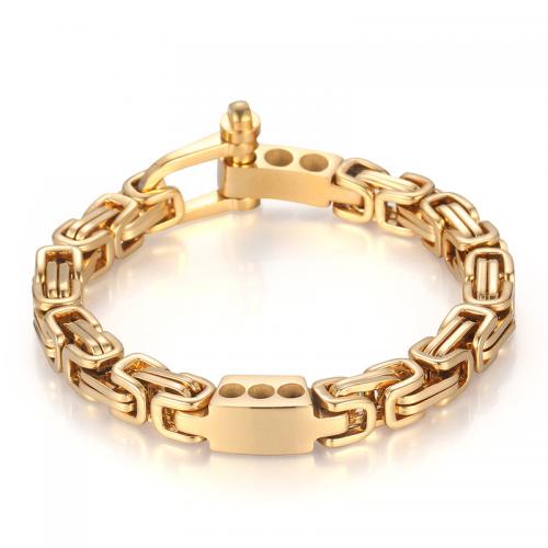 Stainless Steel Jewelry Bracelet, 304 Stainless Steel, Vacuum Ion Plating, fashion jewelry & for man, more colors for choice, Width:7mm, Length:19 cm, Sold By PC