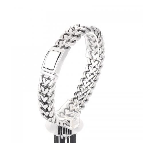 Stainless Steel Jewelry Bracelet, 304 Stainless Steel, polished, fashion jewelry & for man, original color, Width:16mm, Length:22 cm, Sold By PC