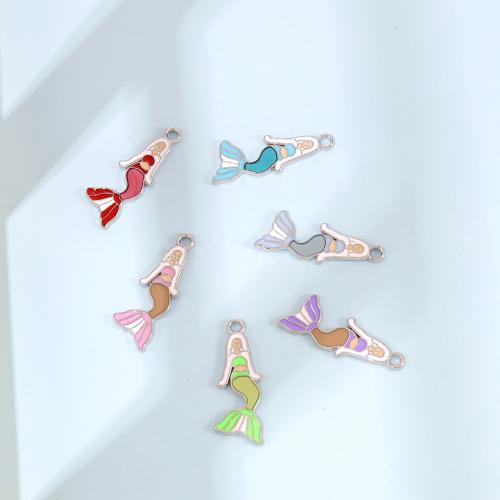 Tibetan Style Enamel Pendants, Mermaid, plated, DIY, more colors for choice, nickel, lead & cadmium free, 31.30x11.20x1.30mm, Approx 300PCs/Bag, Sold By Bag