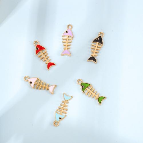 Tibetan Style Enamel Pendants, Fish Bone, plated, DIY, more colors for choice, nickel, lead & cadmium free, 23.30x8.20x1.30mm, Approx 300PCs/Bag, Sold By Bag