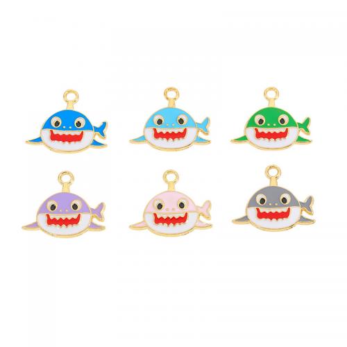 Tibetan Style Enamel Pendants, Shark, plated, DIY, more colors for choice, nickel, lead & cadmium free, 19.60x22.60x2.10mm, Approx 300PCs/Bag, Sold By Bag