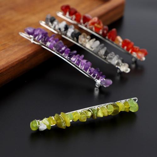 Alligator Hair Clip Iron with Quartz handmade & for woman nickel lead & cadmium free 86mm Sold By PC