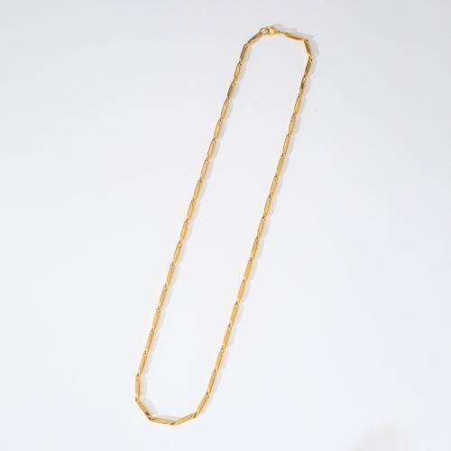 Stainless Steel Chain Necklace 304 Stainless Steel plated & for woman golden Sold By PC