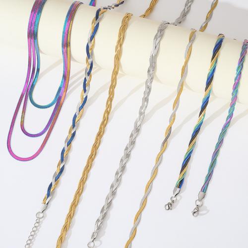 Edelstahl Schmuck Halskette, 304 Edelstahl, plattiert, verschiedene Stile für Wahl & für Frau, keine, verkauft von PC