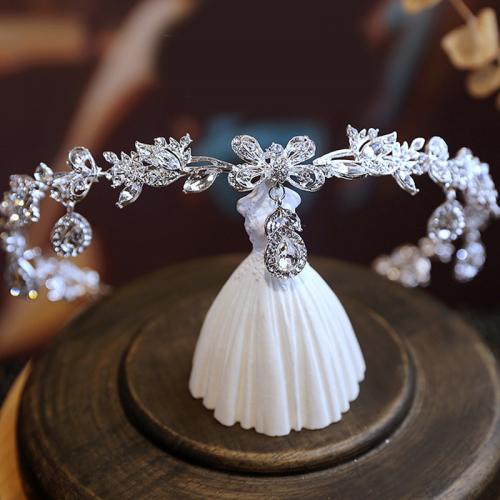Decorative Hair Combs, Iron, with Rhinestone, for woman, silver color, Size: 15*13cm, Sold By PC
