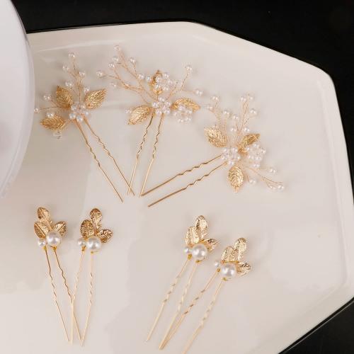 Mixed Hair Accessories Iron with Plastic Pearl handmade 7 pieces & for woman & with rhinestone Packing 13*13CM Sold By Set