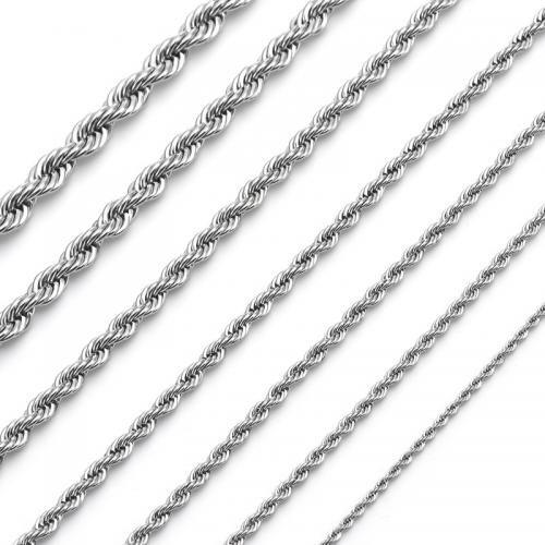 Stainless Steel Chain Necklace, 304 Stainless Steel, plated, Unisex & different size for choice, original color, Sold By PC