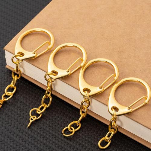 Iron Key Clasp with Alloy gold color plated DIY nickel lead & cadmium free Sold By Bag