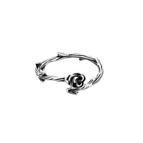 925 Sterling Silver Cuff Finger Ring Rose vintage & for woman US Ring Sold By PC