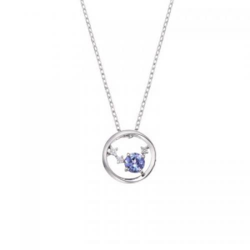 925 Sterling Silver Necklace with 2inch extender chain Donut platinum plated cross chain & micro pave cubic zirconia & for woman Length Approx 15.7 Inch Sold By PC