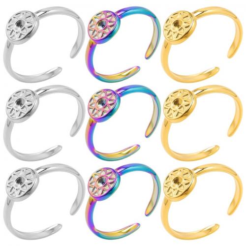Stainless Steel Finger Ring 304 Stainless Steel Flat Round Vacuum Ion Plating fashion jewelry & Unisex US Ring Sold By PC