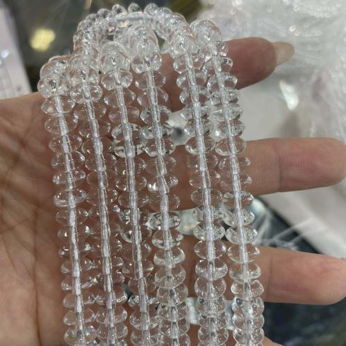Kristall-Perlen, Kristall, Abakus,Rechenbrett, DIY & verschiedene Größen vorhanden, klar, verkauft per ca. 38 cm Strang