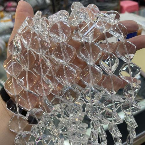 Kristall-Perlen, Kristall, Rhombus, DIY, Crystal Clear, 16x16mm, verkauft per ca. 38 cm Strang