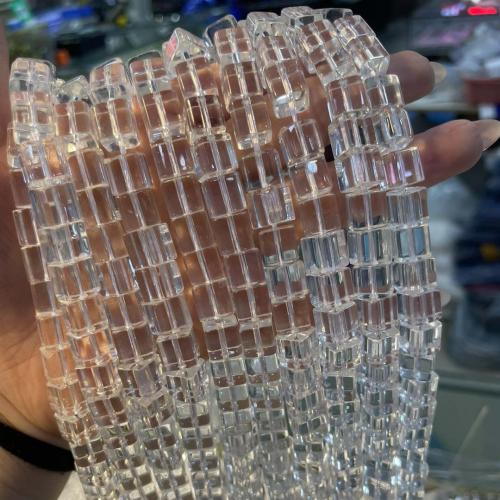 Grânulos de cristal, Praça, DIY & tamanho diferente para a escolha, Crystal Clear, vendido para Aprox 38 cm Strand