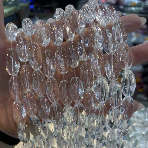 Crystal Beads, Flat Oval, DIY, Crystal Clear, 12x18mm, Sold Per Approx 38 cm Strand