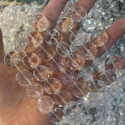 Kristall-Perlen, Kristall, flache Runde, DIY, Crystal Clear, 16x16mm, verkauft per ca. 38 cm Strang